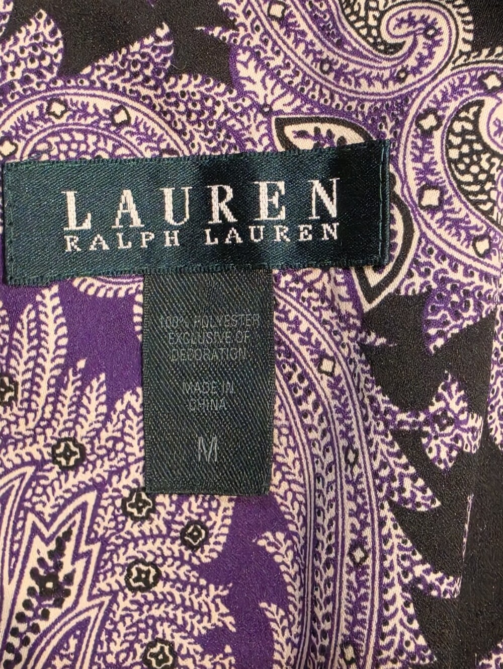 Lauren Ralph Lauren Purple Paisley Pajama Set XL Button Down Pants Sleepwear - Picture 5 of 7
